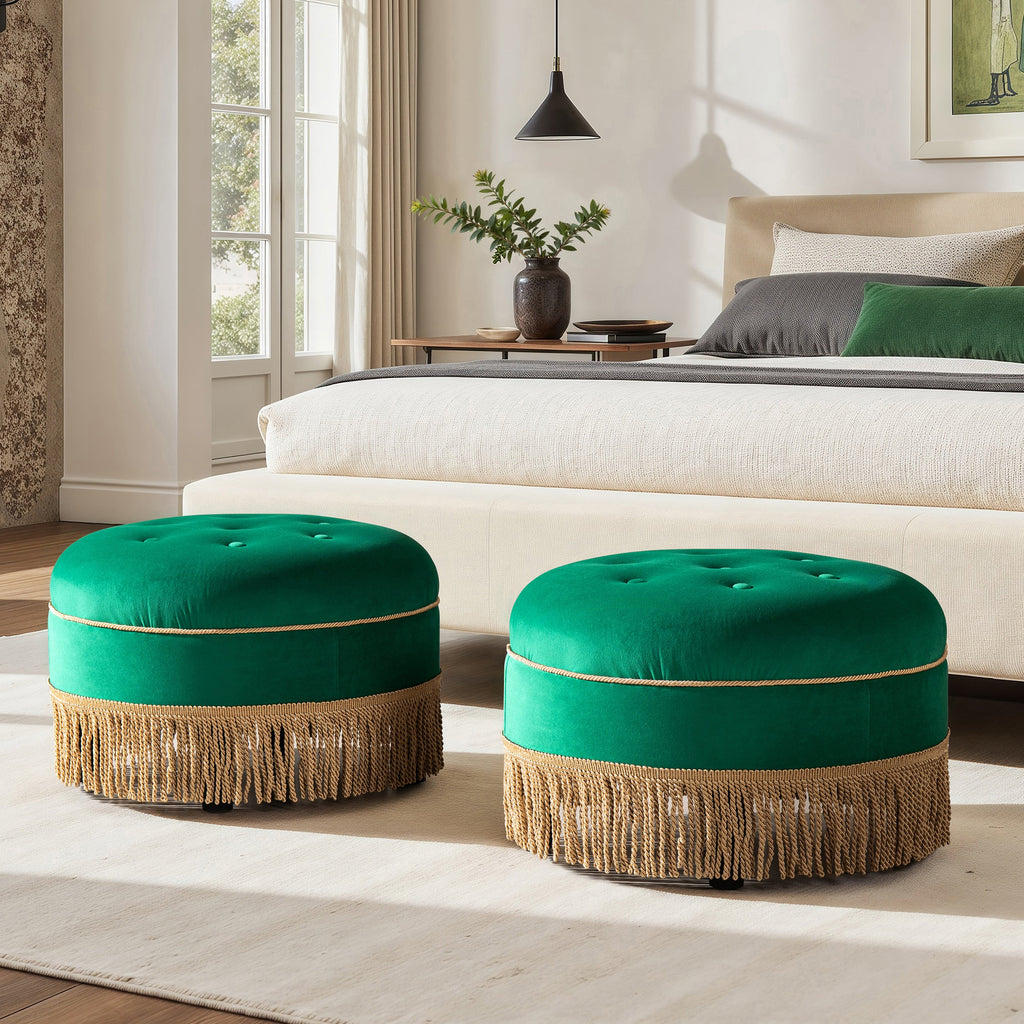 Yolanda 24" Round Upholstered Accent Ottoman