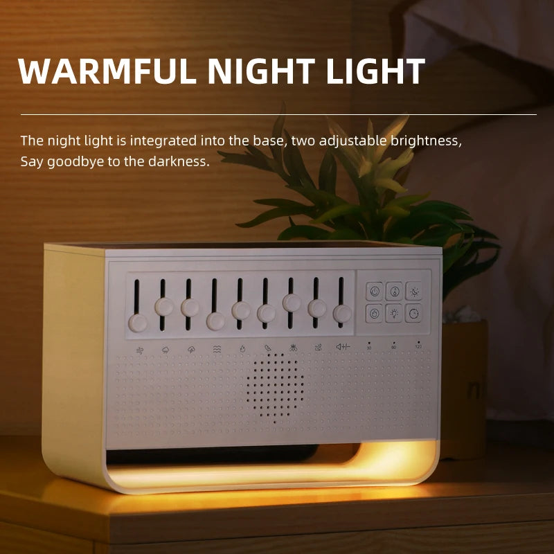 Bluetooth Speaker With 8 Kind Of White Noise Sleep Music 200Ml Aromatherapy Air Humidifier Simulation Flame Night Light