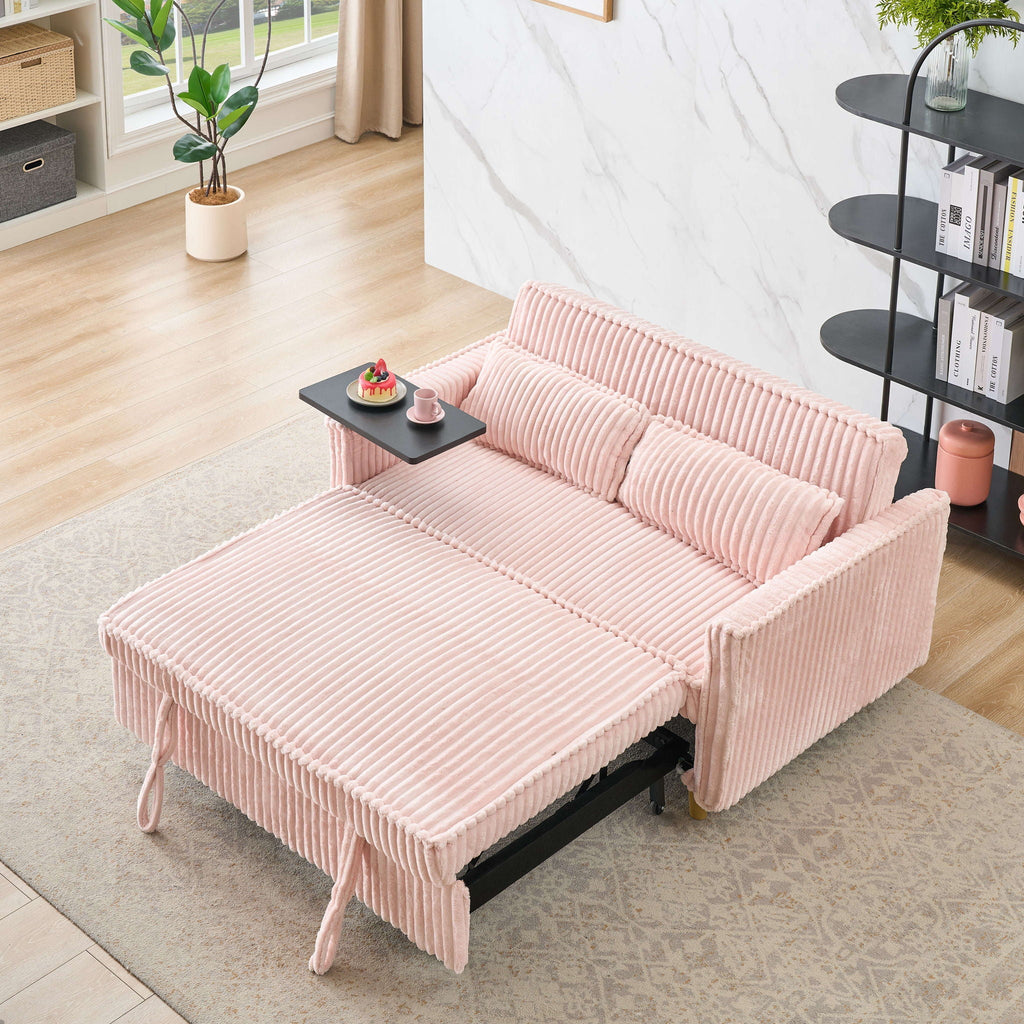 Pull Out Sofa With Movable Tabletop and USB Ports - Multiple Colors