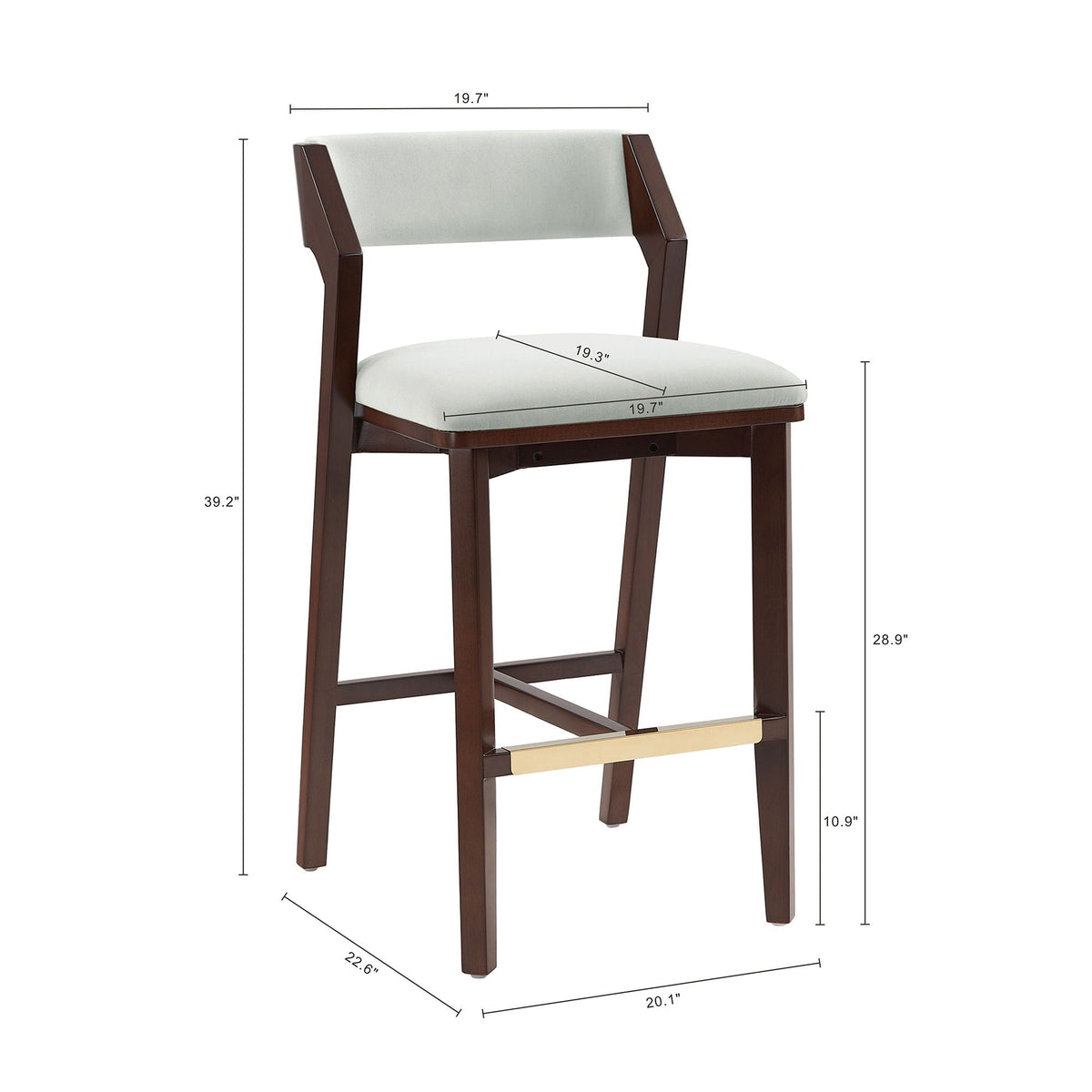 Bar Height Barstool with Backrest - Pearl Silver, White, Black, Dark Green