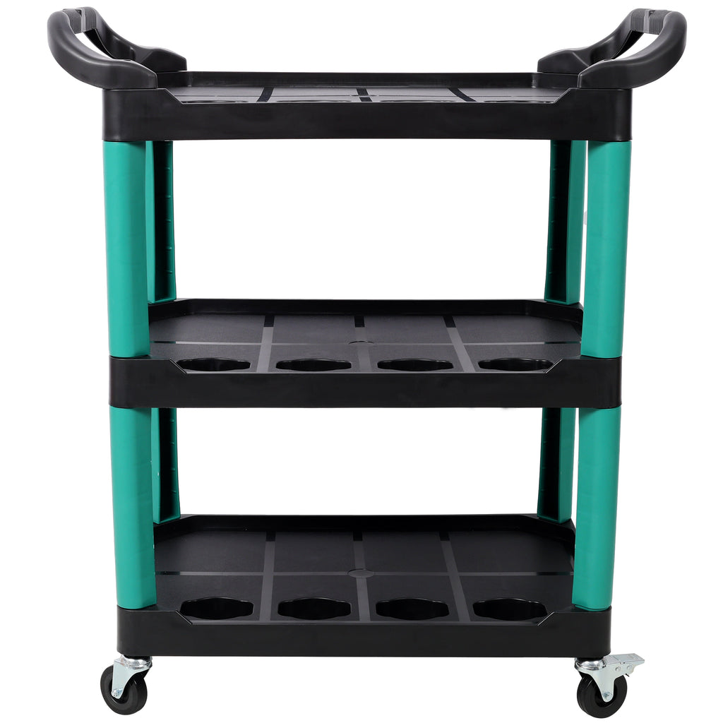 3 Tier Rolling Auto Detail Cart with Wheels - Durable Plastic Organizer
