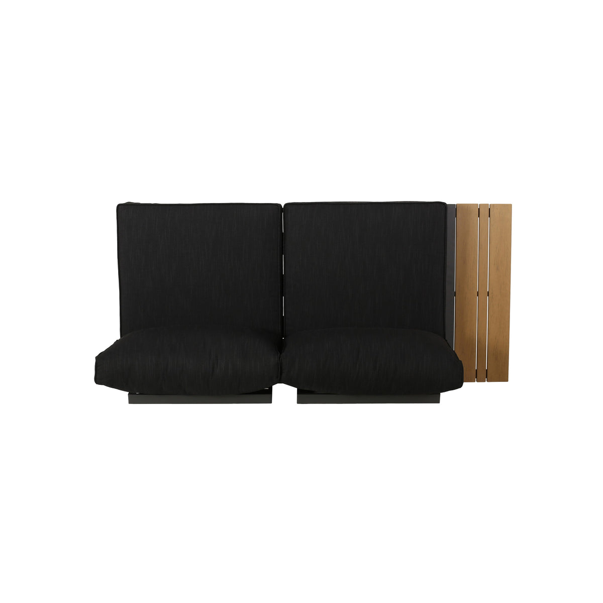 Sterling Left Arm Sofa Seater with Aluminum & Acacia Wood - Dark Gray
