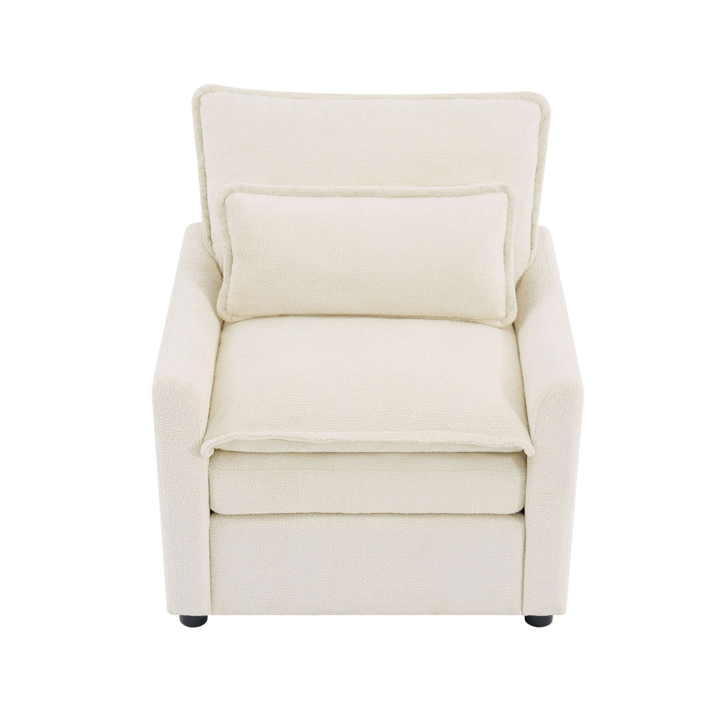 Modern Single Seat Accent Chair with Side Storage Pockets - Multiple Colors
