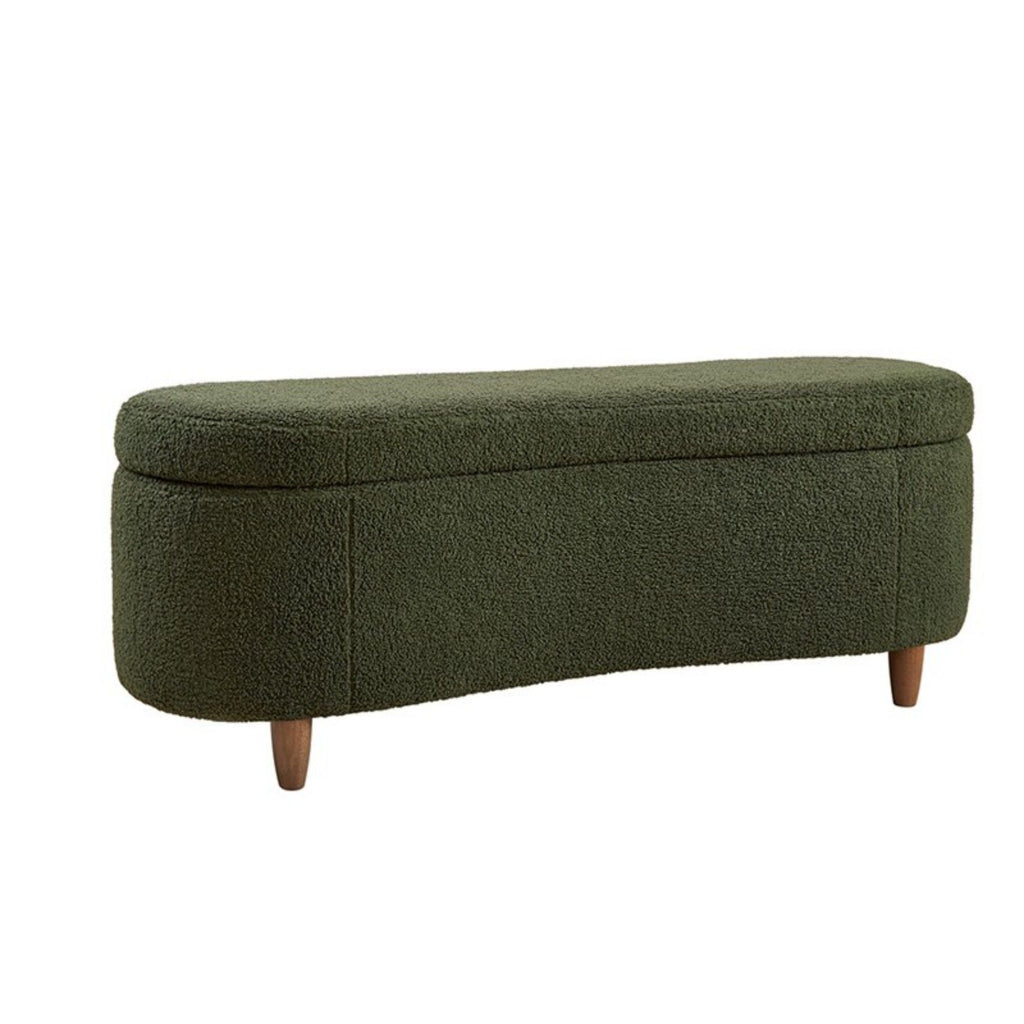 Flip Top Storage Bench with Soft Close Hinges - Light Brown, Beige, or Dark Green