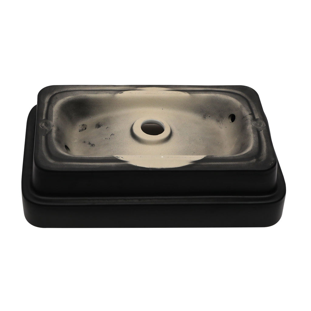 Semi Recessed Bathroom Sink with Vessel Design - Durable Glazed, White / Black