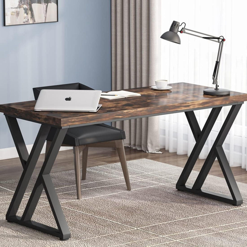 Writing Desk With Z-Shaped Legs - 55" Desktop, Steel Frame