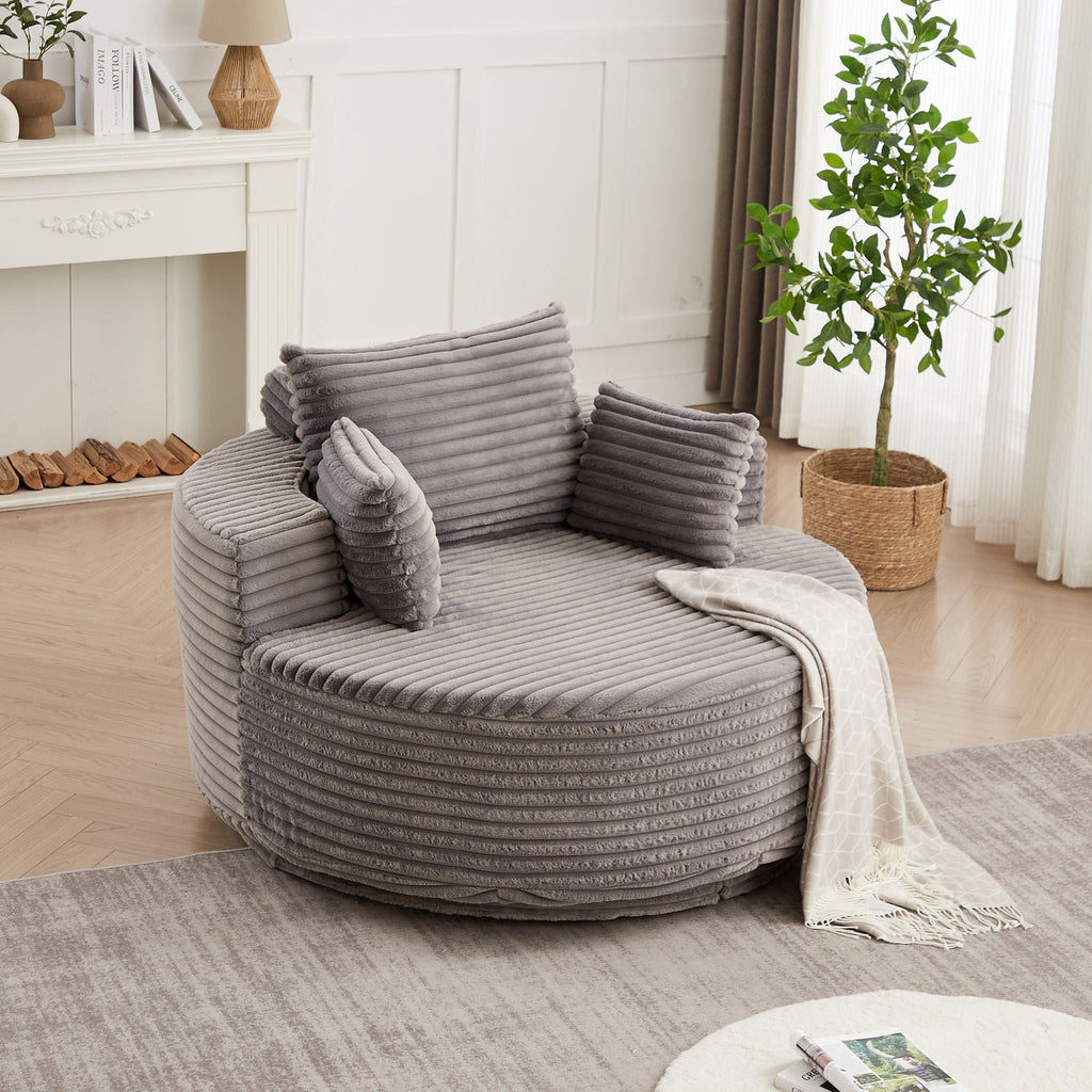 Swivel Sleeper Chair with Supportive Pillow and 360° Base - Multiple Colors