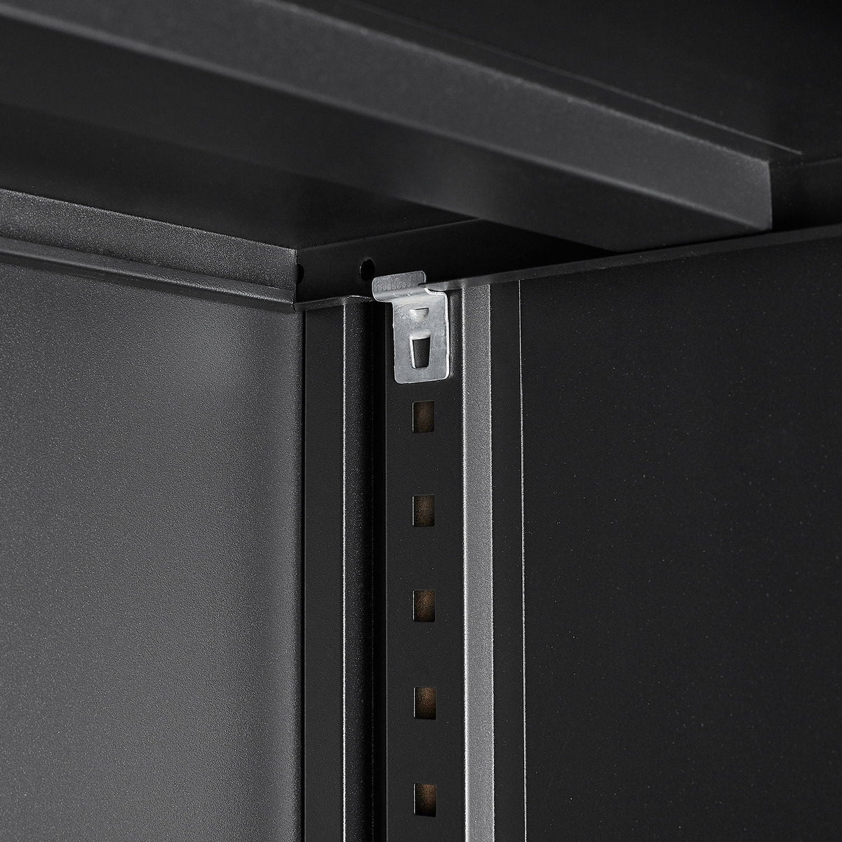 Metal Storage Cabinet With Locking Doors And Adjustable Shelf