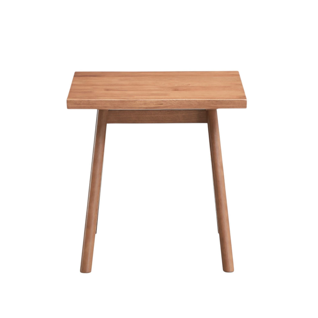 Natural Rubber Wood Accent Table with Compact Modern Design - Natural
