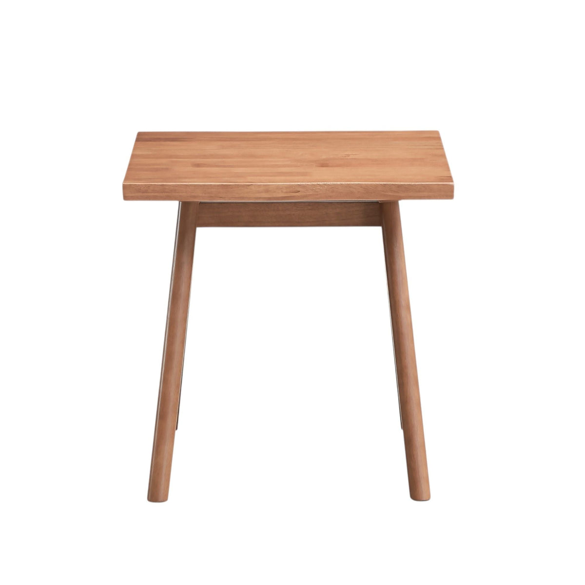 Natural Rubber Wood Accent Table with Compact Modern Design - Natural