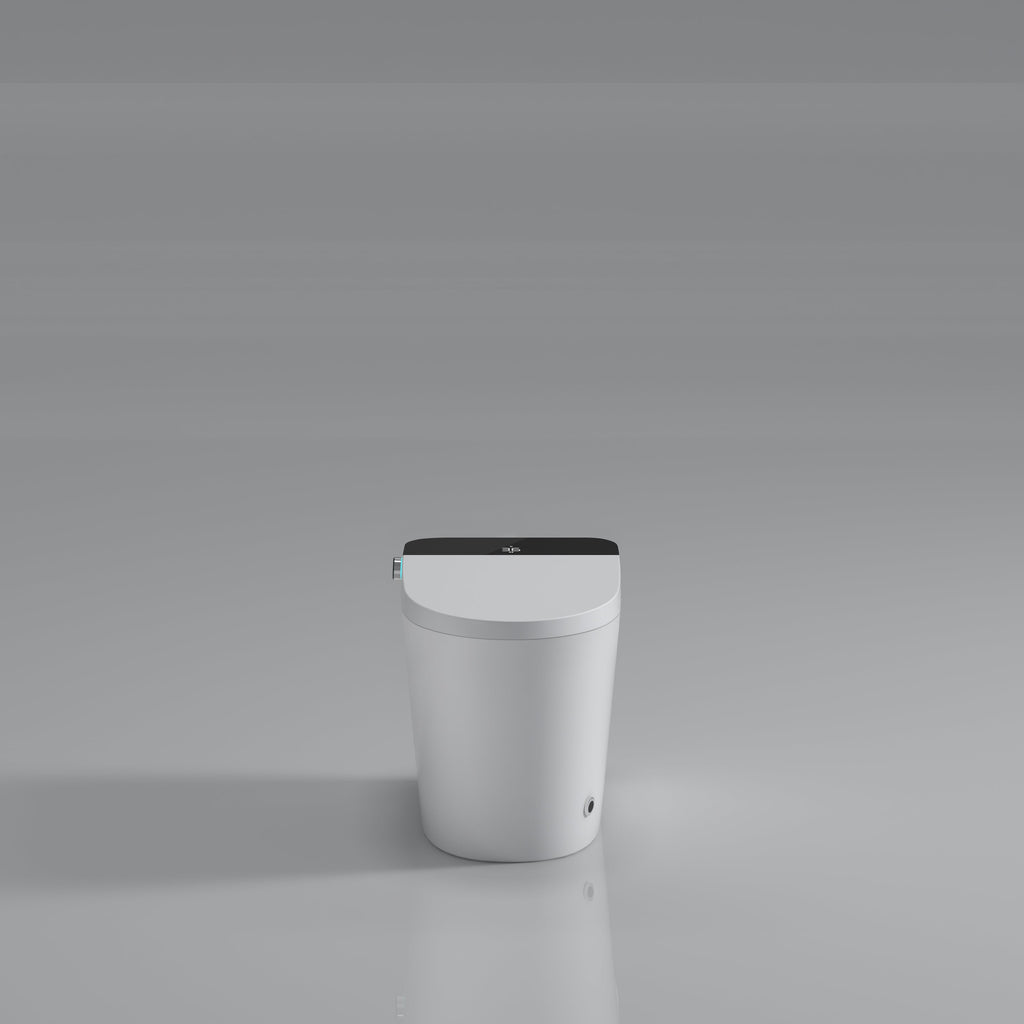 Modern Smart Toilet with Bidet Seat and Auto Functions - White