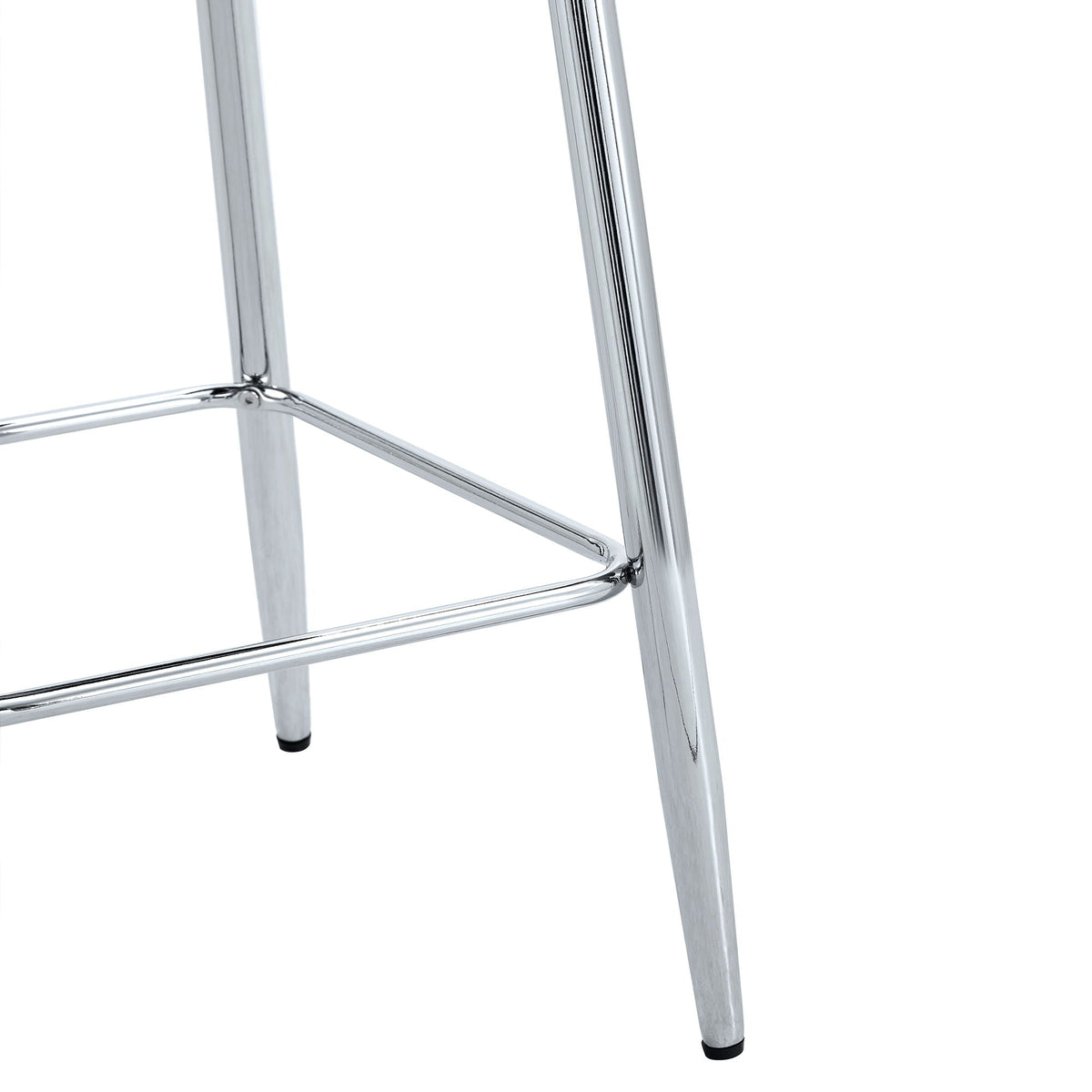 Modern Bar Chair Set with Streamlined Backrest and Metal Legs - Black/Silver