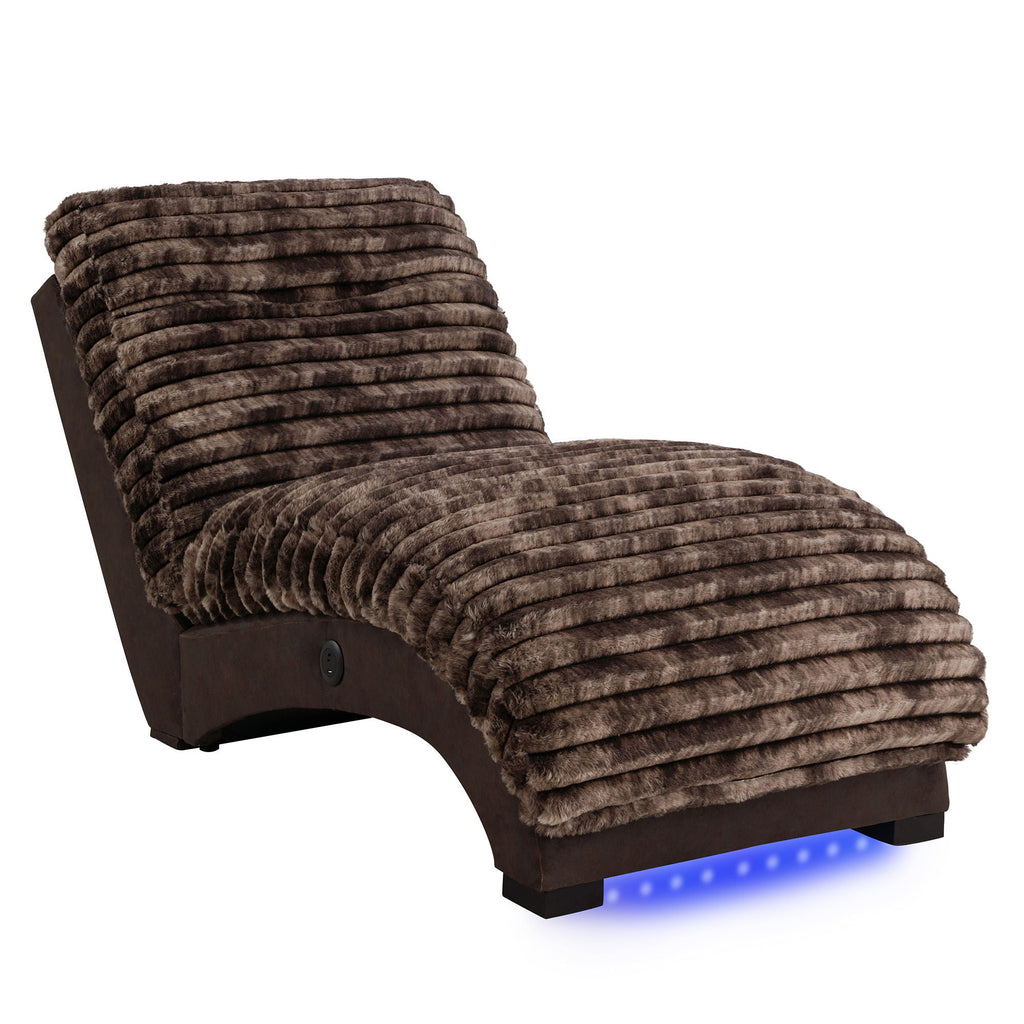 Accent Chaise with USB Support - Soft Fabric
