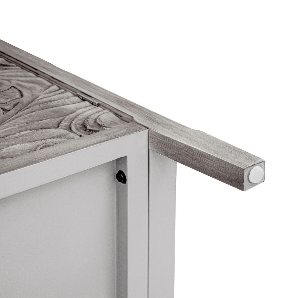 Light Gray 2 Door Cabinet with Adjustable Shelf - Bedroom Storage