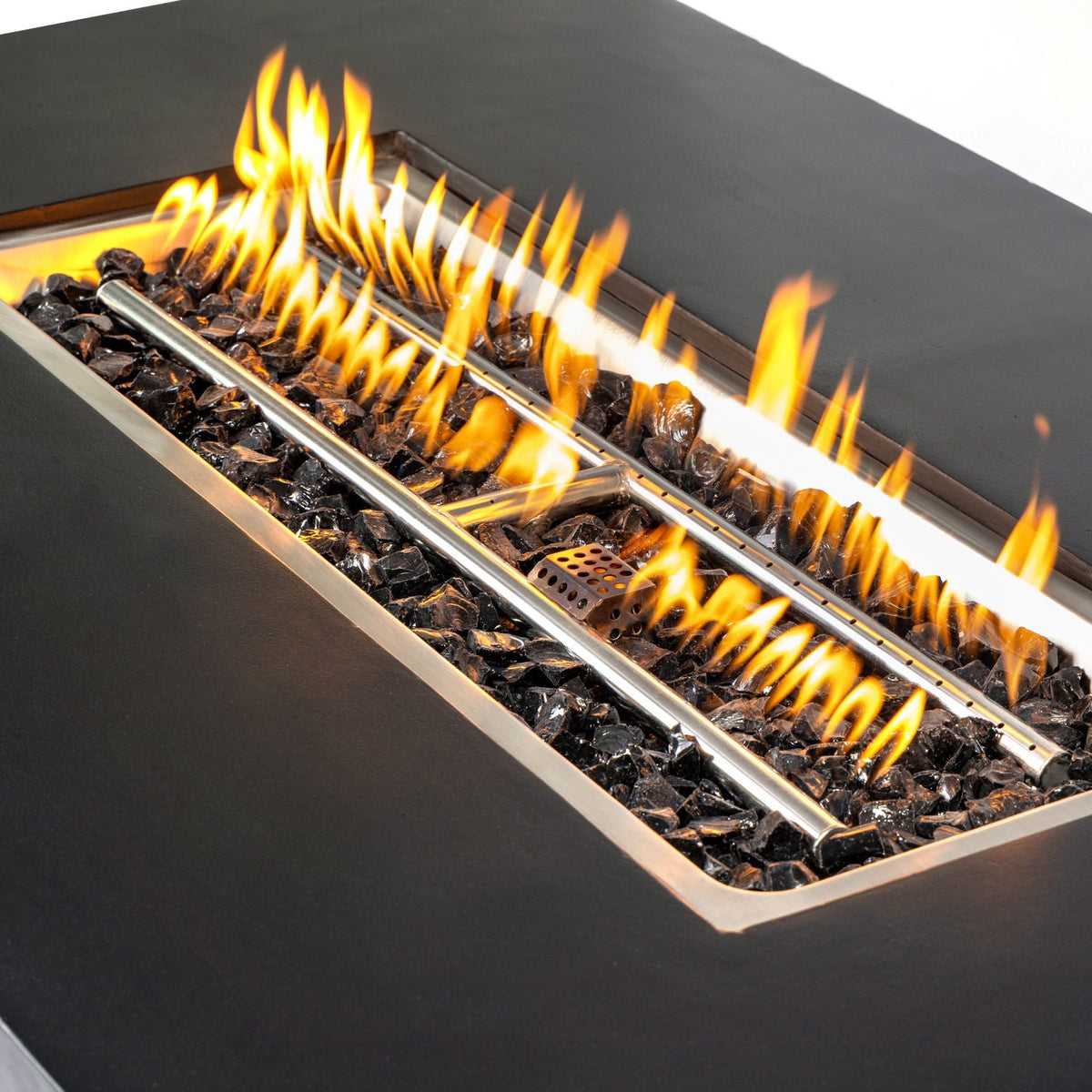 Charcoal Fire Pit Table with 50,000 BTU Output - Fiber Concrete