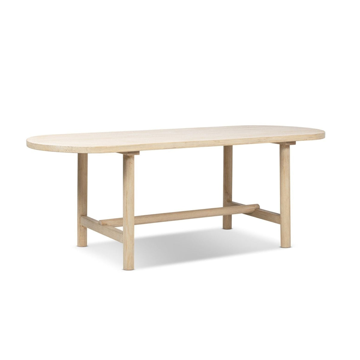 8-Seat Oval Dining Table with Reclaimed Pine - Natural