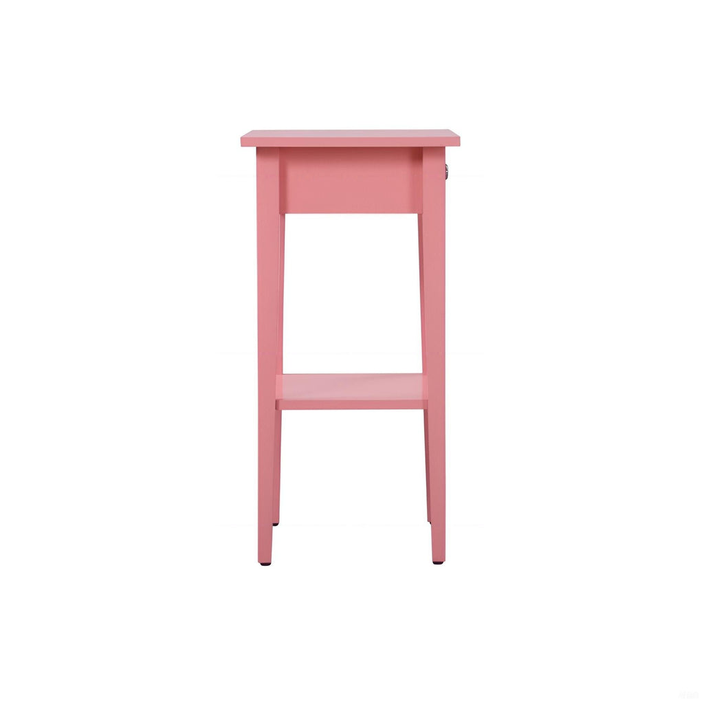 Wood Nightstand with Drawer and Shelf - Multiple Colors