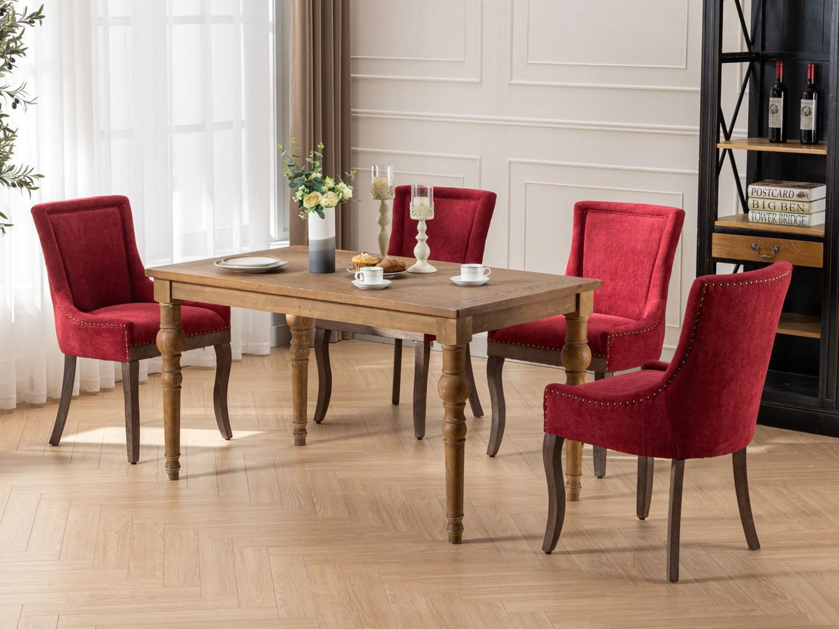 Ultra Side Dining Chair Set with Solid Wood Legs - Multiple Colors