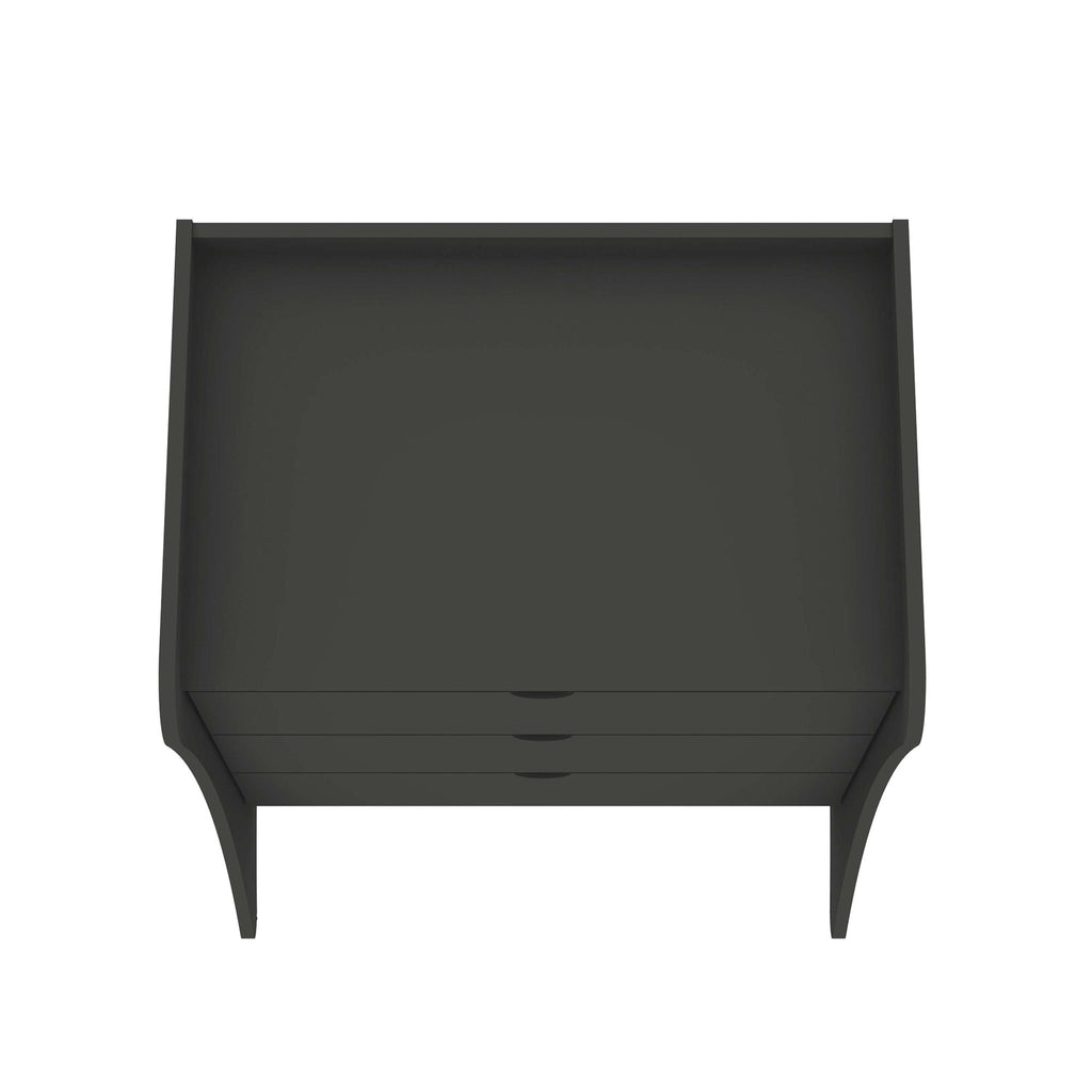 Nightstand with 3 Drawers and Quiet Glide - White or Dark Gray