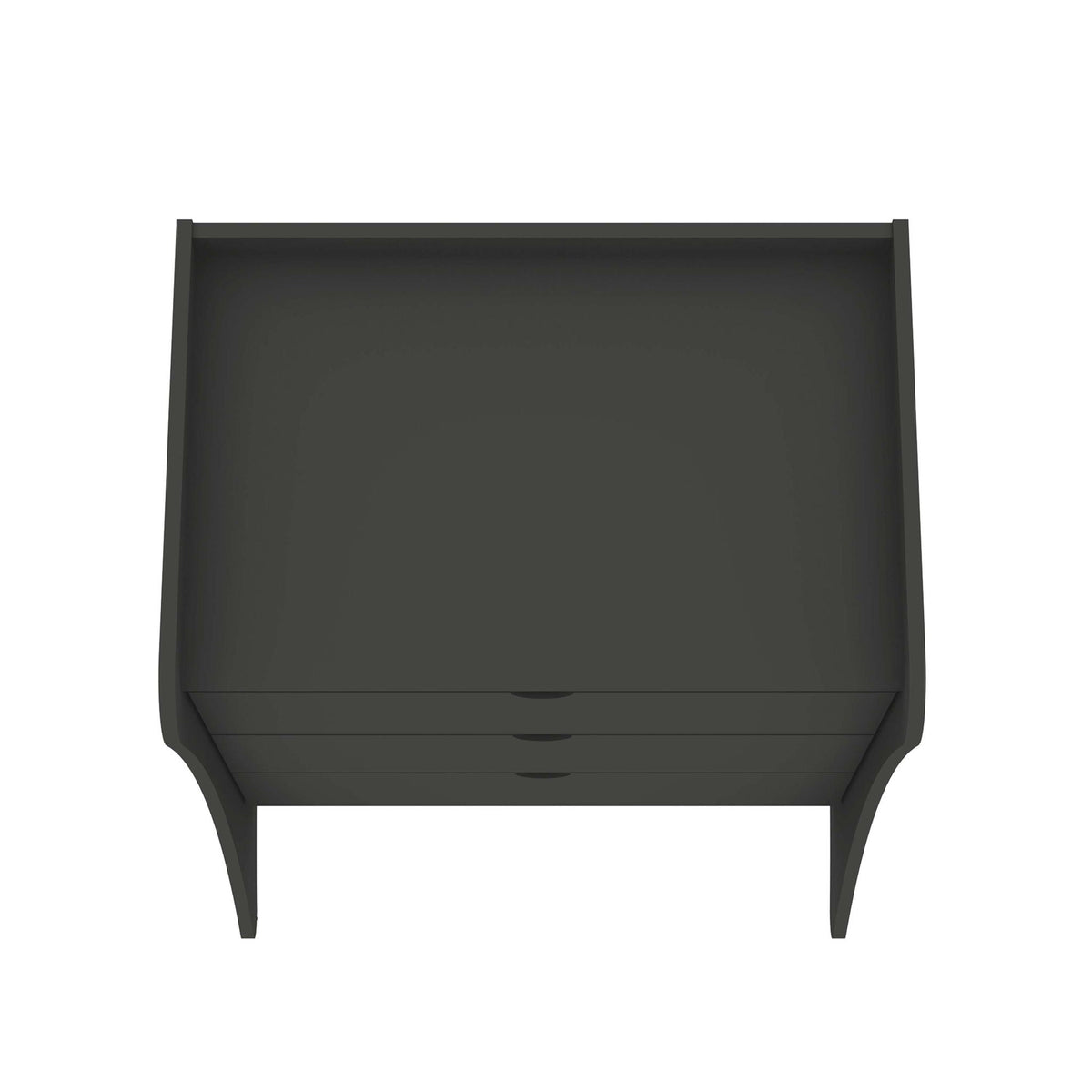 Nightstand with 3 Drawers and Quiet Glide - White or Dark Gray