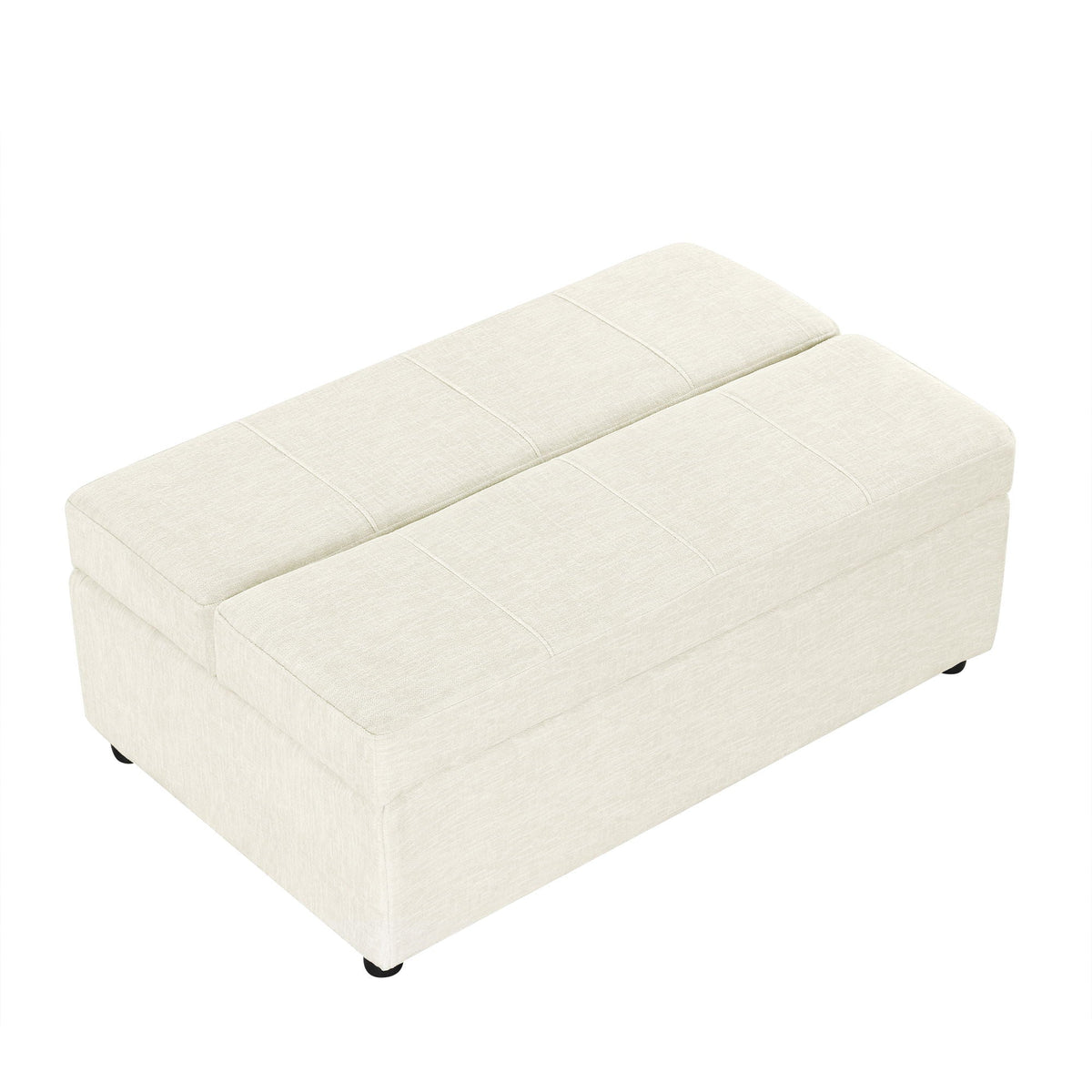 Twin Size Folding Ottoman Sleeper Bed with Mattress - Light Brown, Black, Dark Gray, White