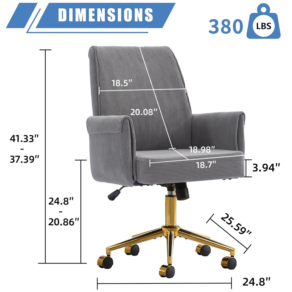Ergonomic Mid Back Office Chair with Memory Foam Cushion - Multiple Colors