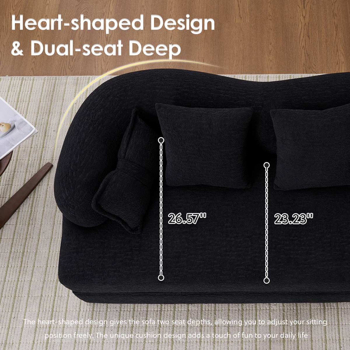 2-in-1 Foldable Sofa Bed with 4 Pillows - Chenille Upholstery