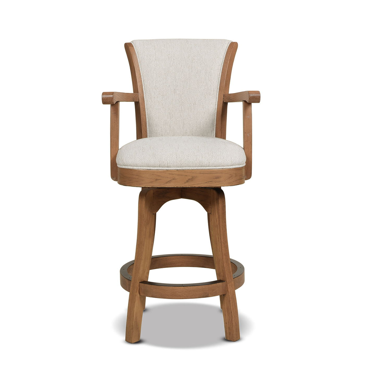 Swivel Counter Height Bar Stool with High Backrest and Solid Hardwood - Multiple Colors