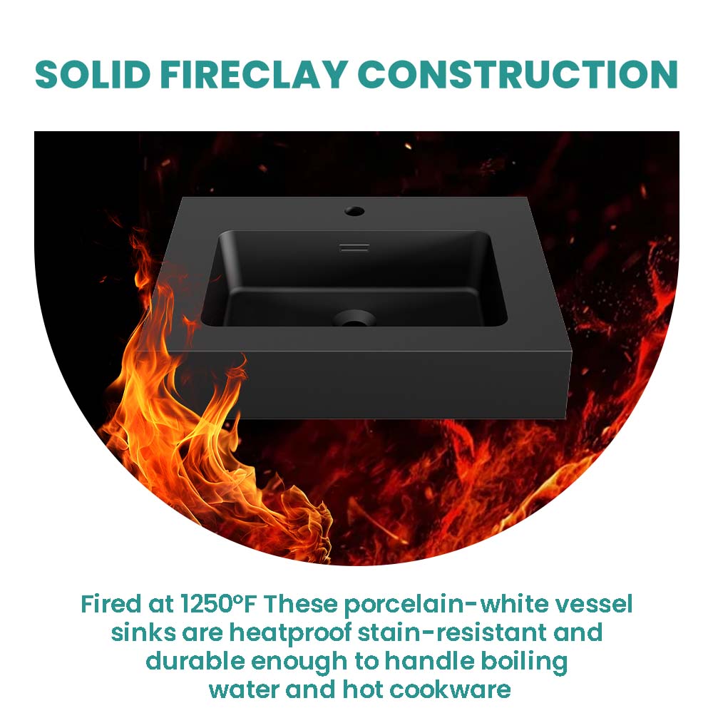 Matte Black Integrated Solid Surface Bathroom Basin with Overflow