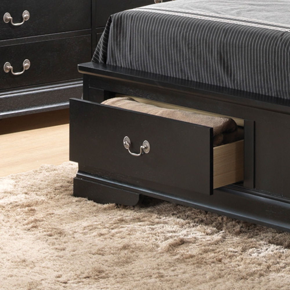 Upholstered Panel Sleigh Storage Bed with Dove Tail Drawers - Multiple Colors