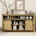 59.3'' Sideboard with Sliding Barn Door & Mesh Panels - Brown