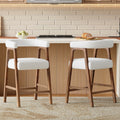 26'' Seat Height Bar Stools with Back - Set of 2 - Walnut or Natural