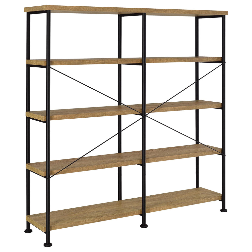 Analiese 63-inch 4-shelf Double Bookshelf Mango