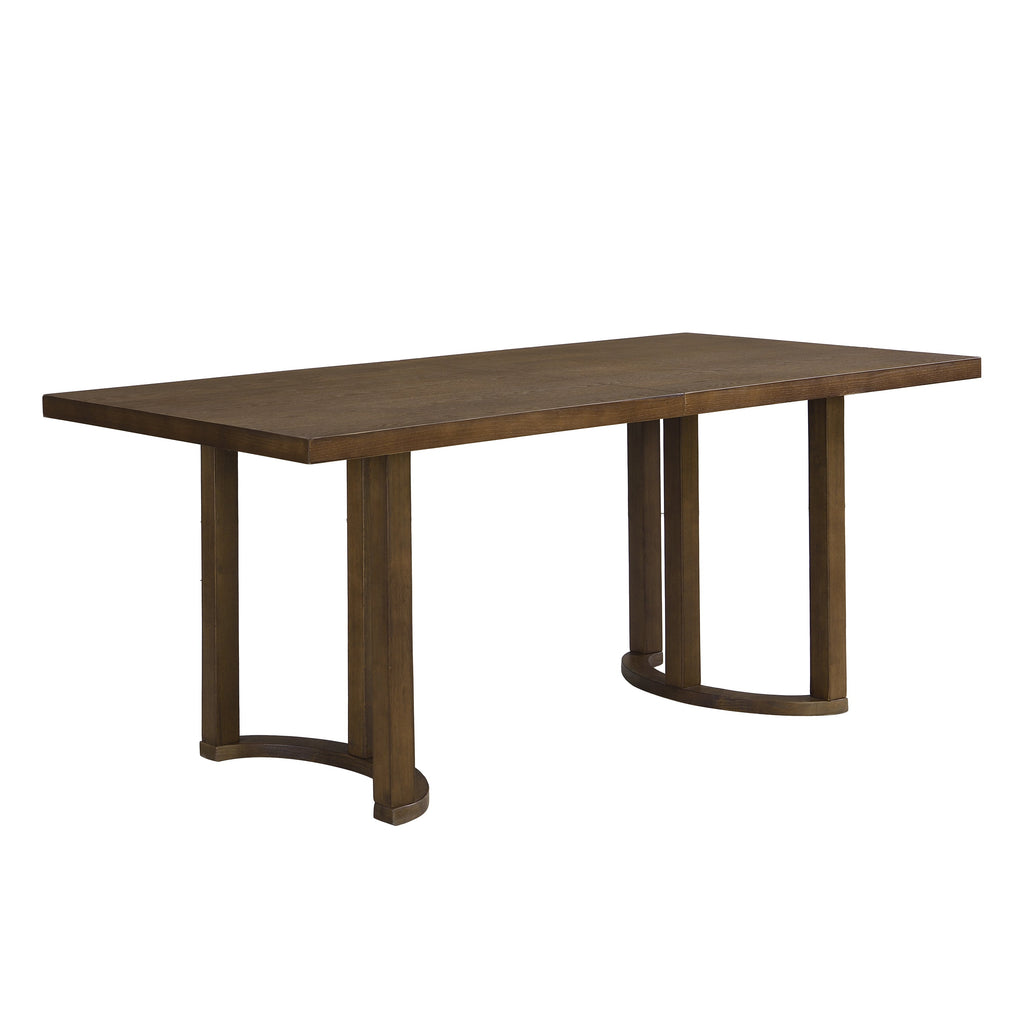 69 Inch Solid Wood Dining Table with U-Shaped Trestle Base - Walnut