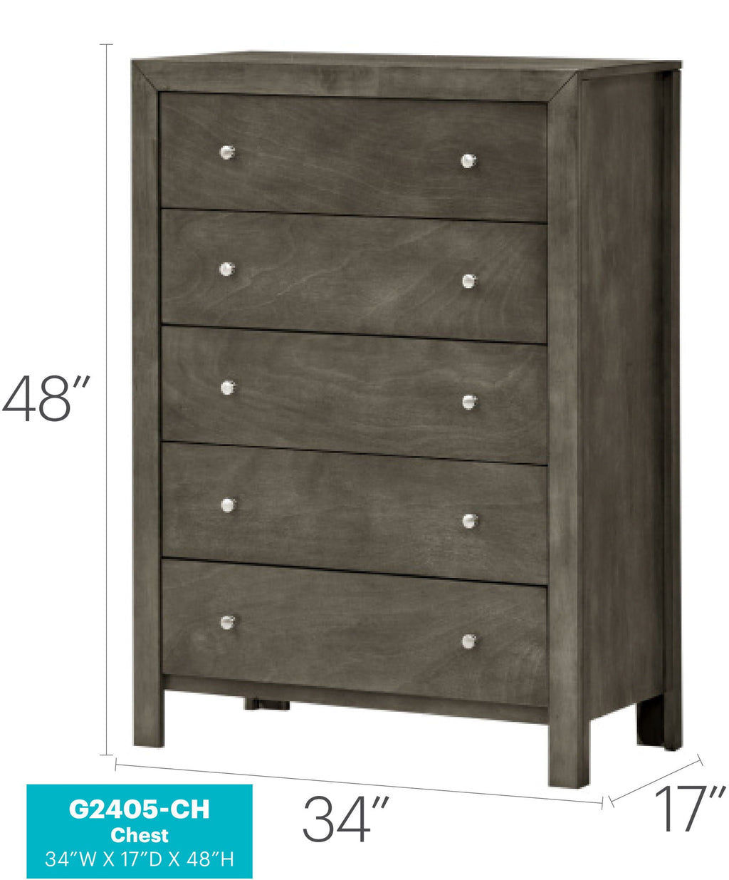 Transitional Elegant Storage Chest with Spacious Storage - Gray