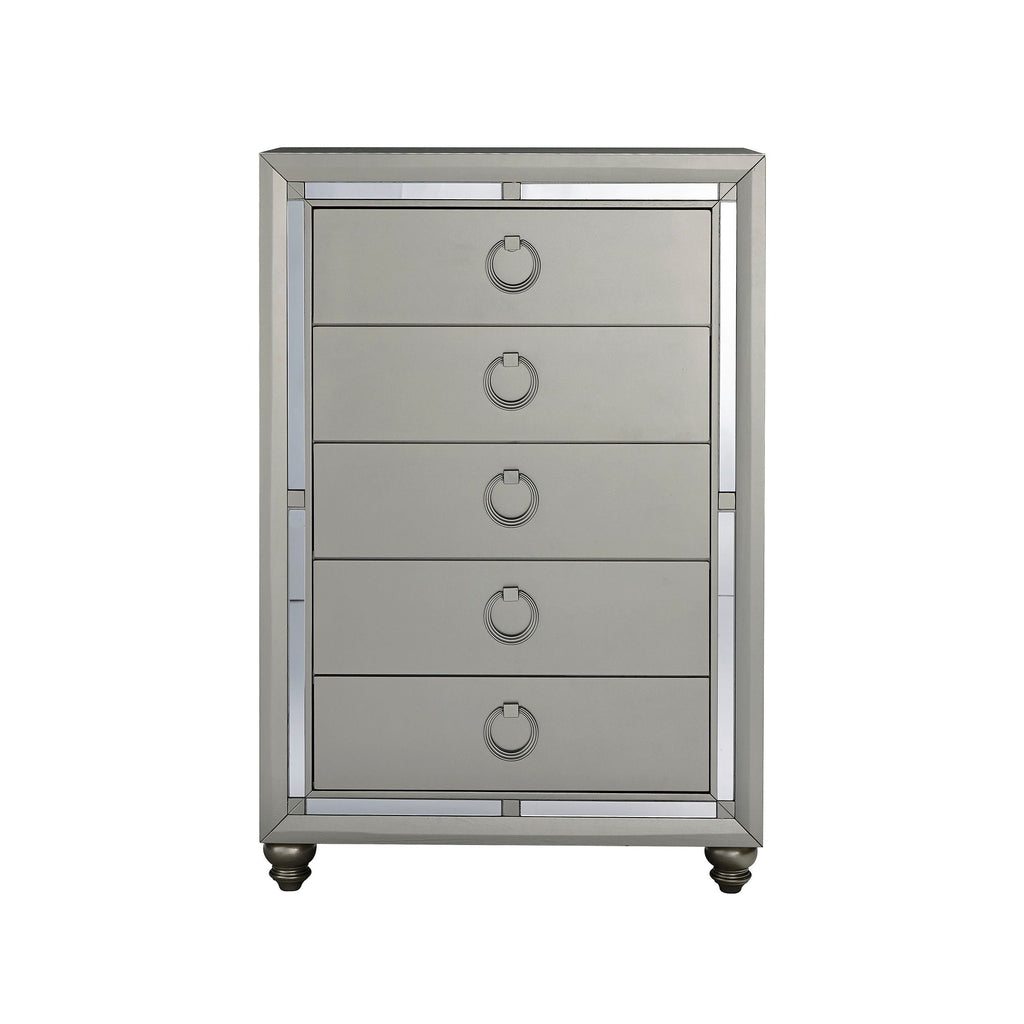 Gemstone Silver Accent Chest with Mirror Accents - Chloe