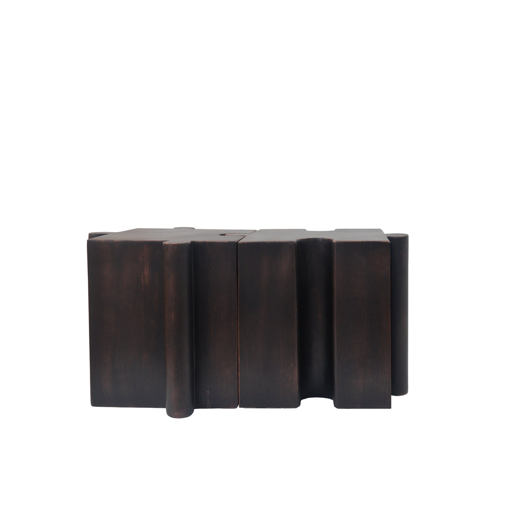 Artistic Puzzle Outdoor Table Set with Modular Design - Antique