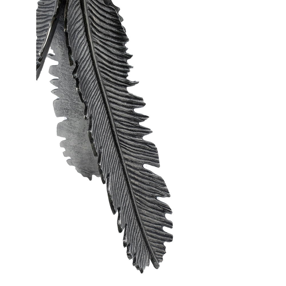 Leaf Side Table with Nature-Inspired Design - Silver