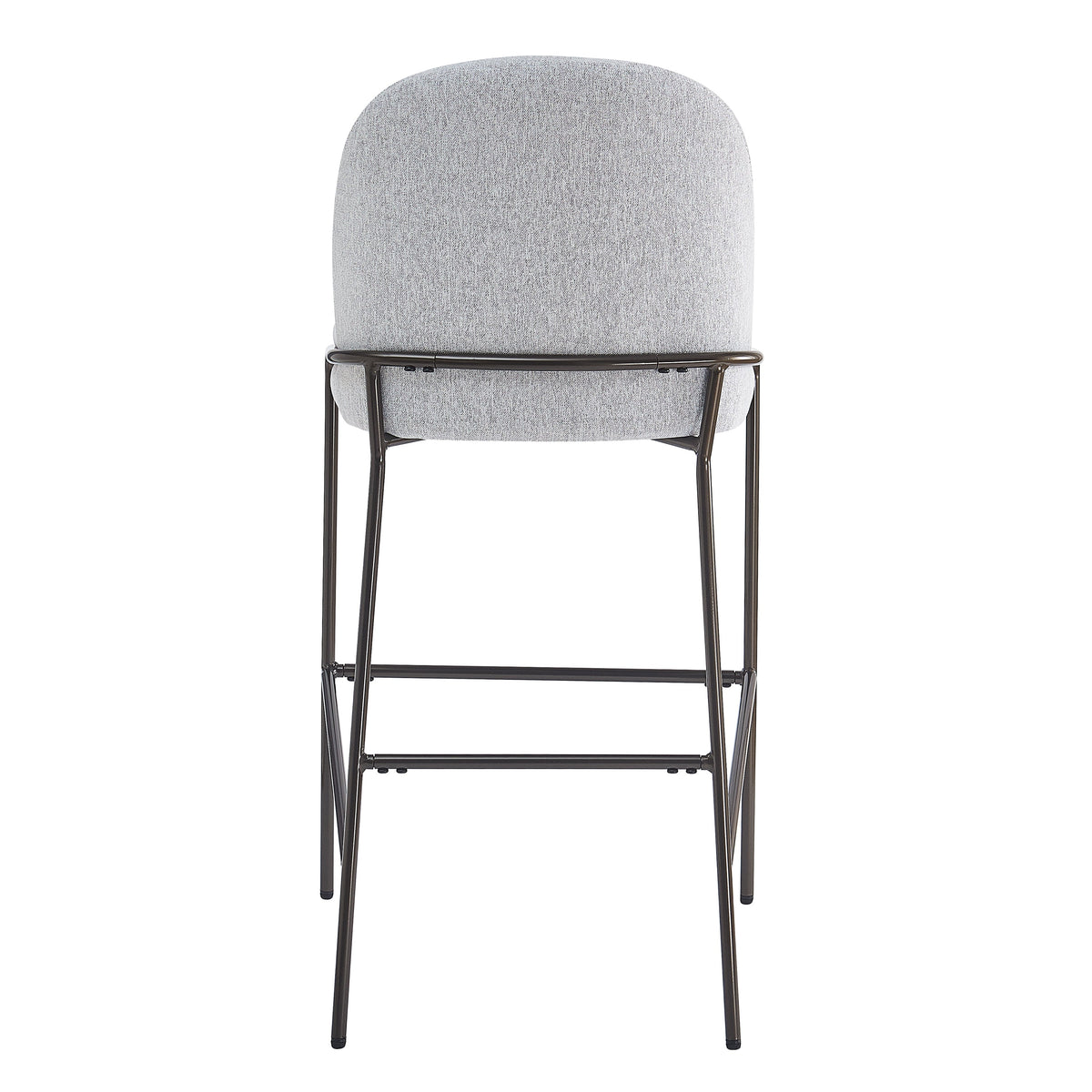 Galen Indoor Metal Upholstered Barstool with Contoured Backrest - Antique Bronze