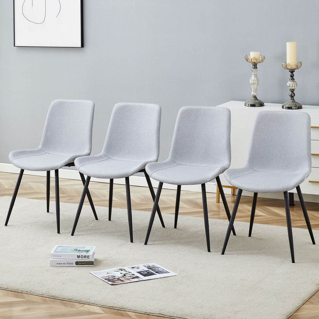 Modern Medieval Cushioned Chairs with Suede Backrest - Pearl Silver, White, or Gray