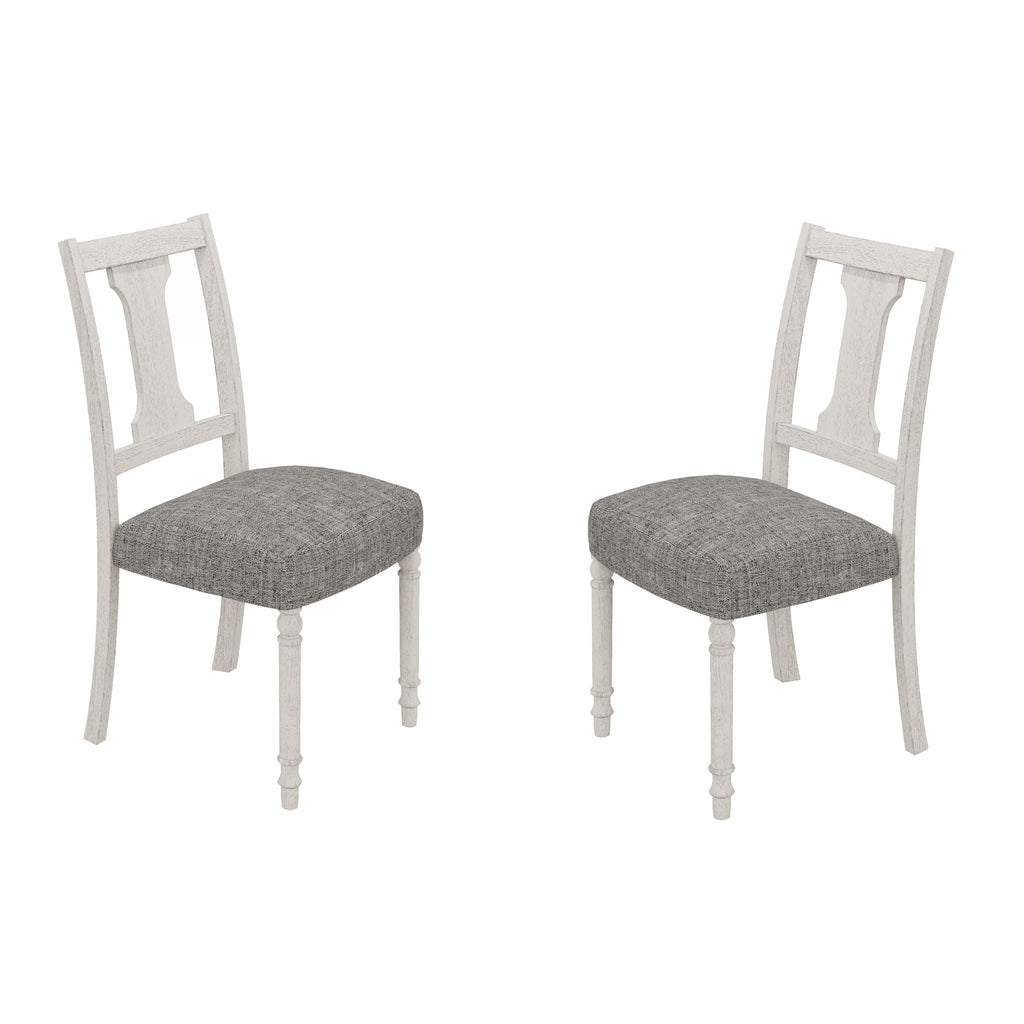 White And Gray Dining Side Chair Set with Comfortable Design - Set of 2