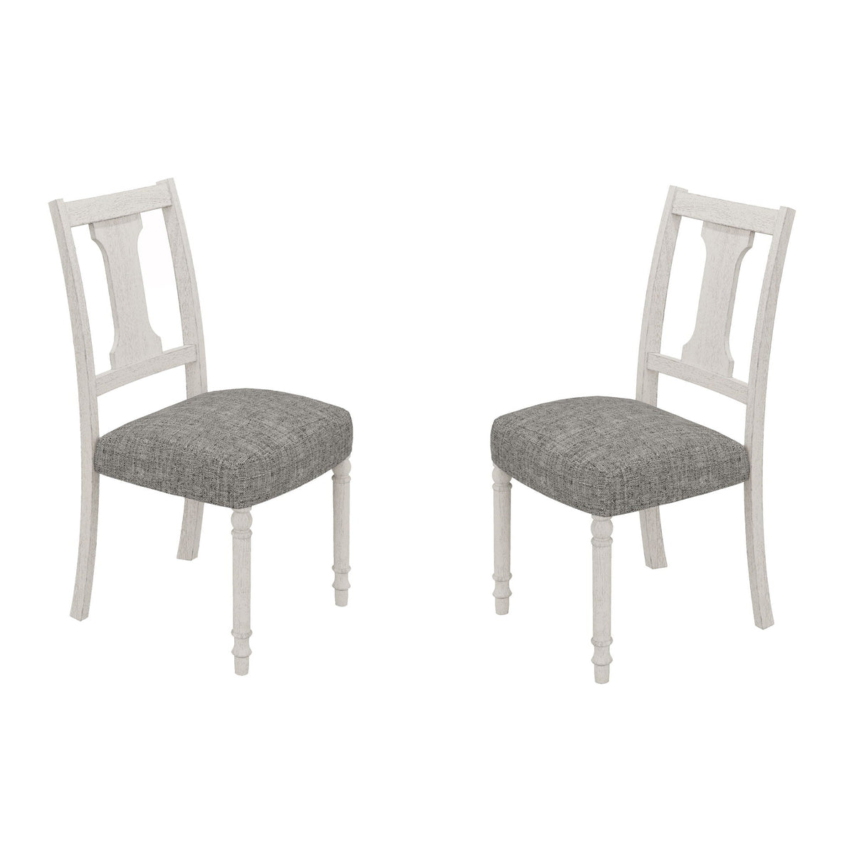 Round 5 Piece Dining Table Set with Pedestal Base - White And Gray