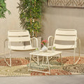 Conrad Chat Set Patio Furniture with Powder-Coated Iron Frames - Black