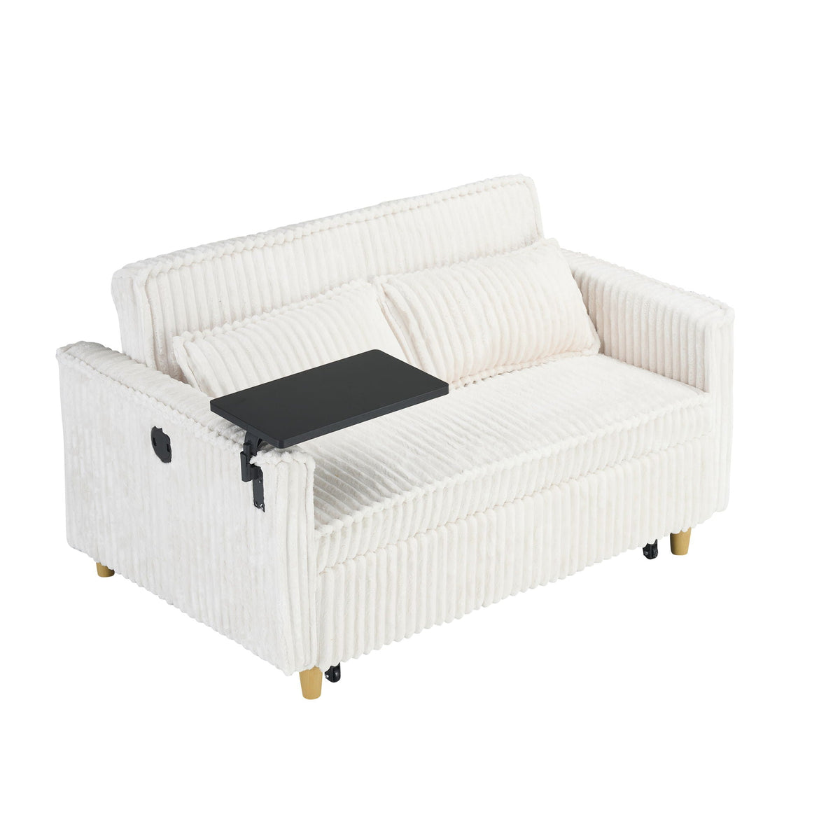 Pull Out Sofa With Movable Tabletop and USB Ports - Multiple Colors