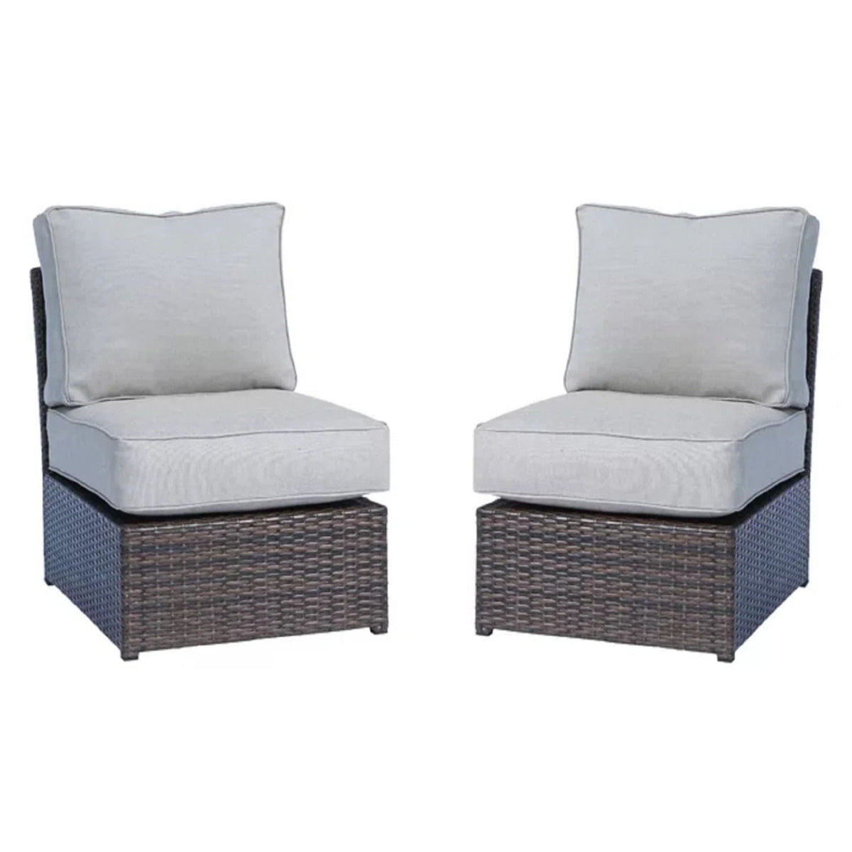 Modern Patio Rattan Sectional Set with Cushions - Multiple Colors