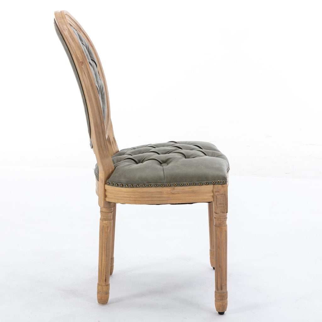 French Style Solid Wood Dining Chair with Nailhead Trim - Multiple Colors