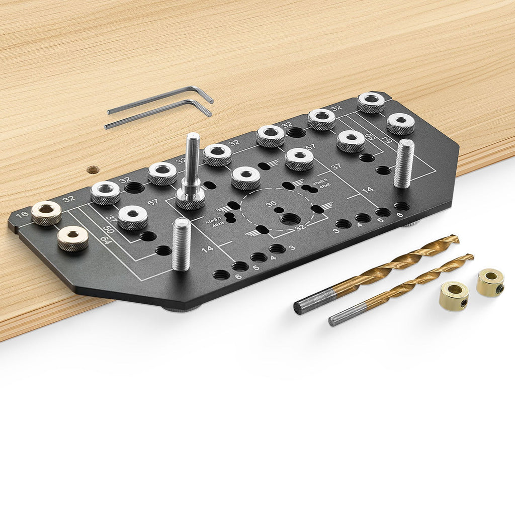 Aluminum Alloy Shelf Pin and Hinge Jig Two-in-One Cabinet Drilling Tool