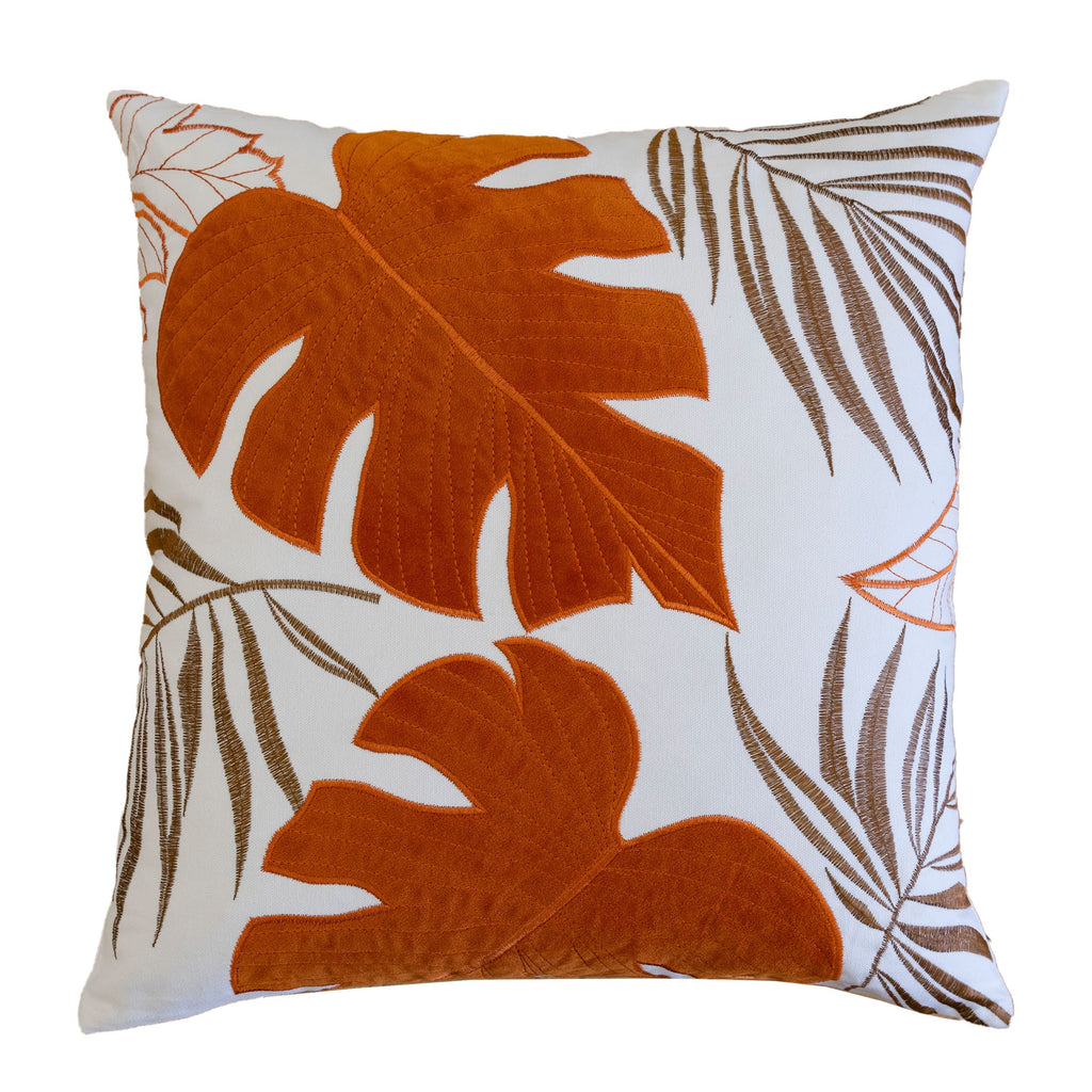 Autumn Vibes Leaf Accent Pillow Set with Hidden Zipper - 2 Pack