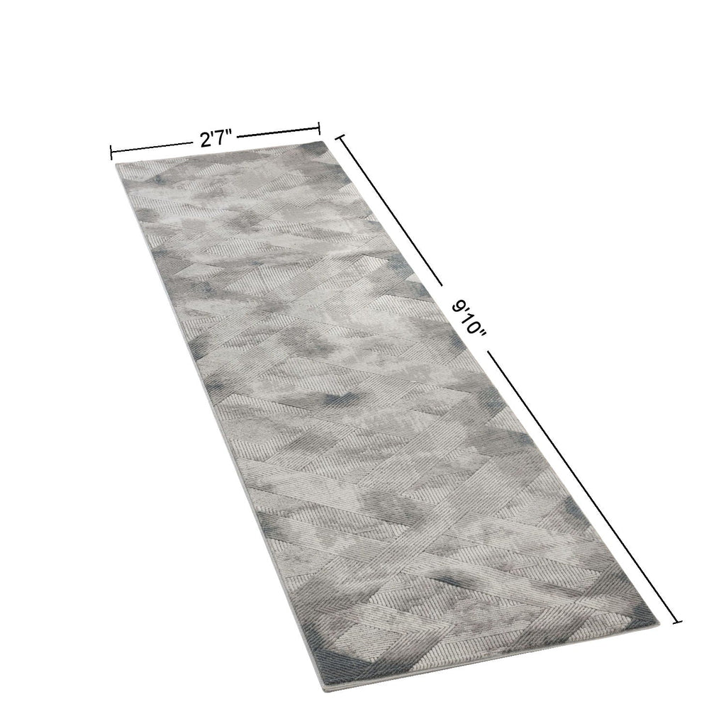 Geometrix Contemporary Area Rug with 3D Effect - Gray