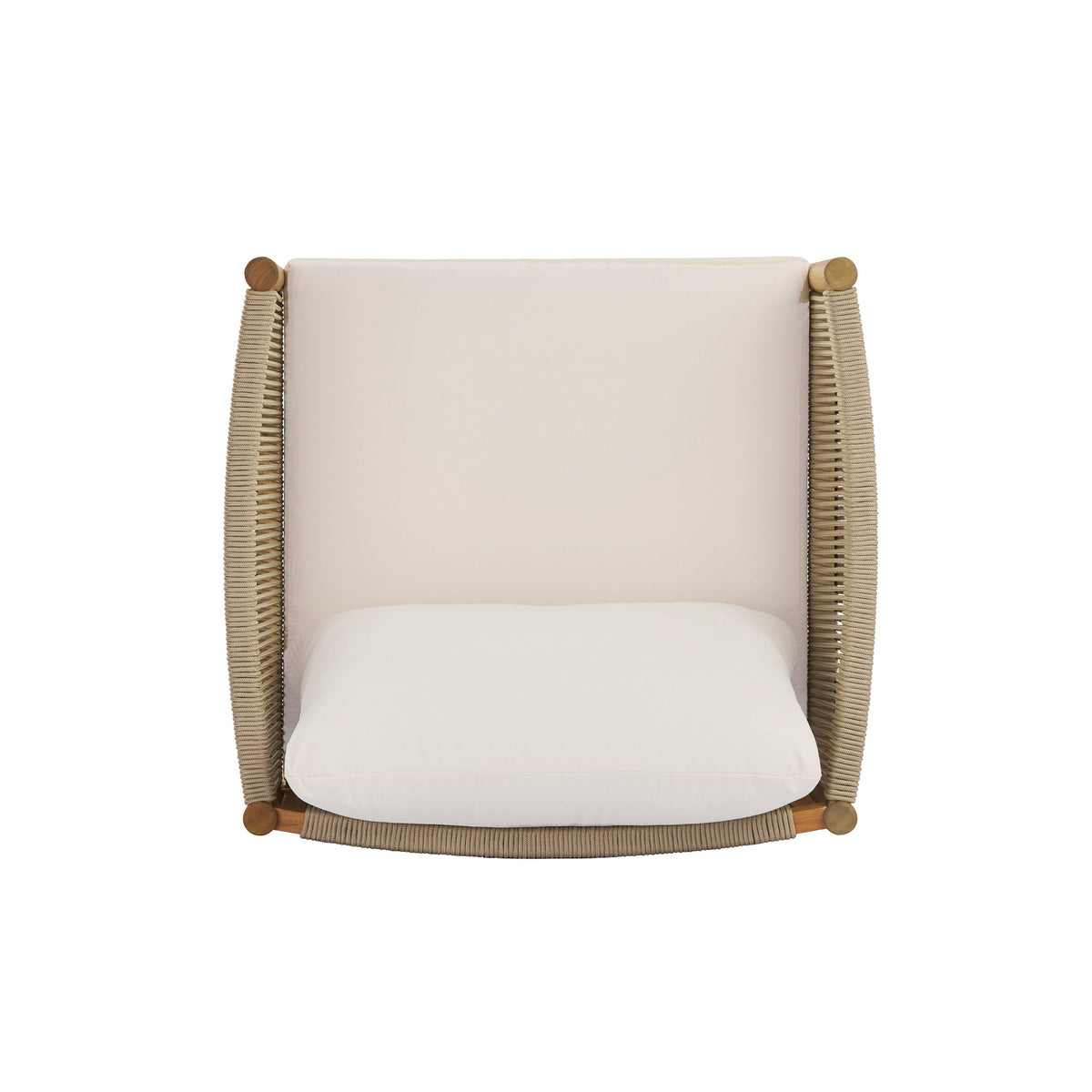 Outdoor Club Chair with Acacia Wood Frame and Rope Panels – Teak Look